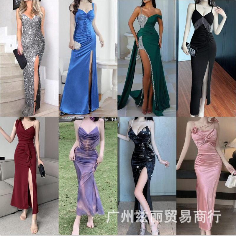 Evening Dress for Women, Strapless, 2026 New Style, High-End, Light Luxury, Niche, Classy Banquet, Elegant, Sexy Dress with Waist Cinching
