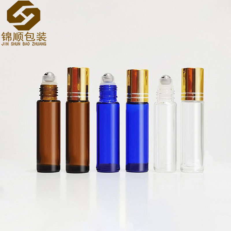 工厂现货10ml透明滚珠瓶 眼霜走珠瓶 茶色玻璃精油瓶 香水分装瓶