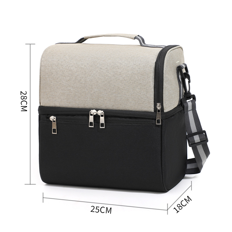Nueva bolsa de hielo grande de color en contraste, bolsa de picnic al aire libre, bolsa de mantenimiento fresco de comercio exterior, bolsa de almuerzo, bolsa de almuerzo, bolsa de aislamiento de mensajero, color a juego