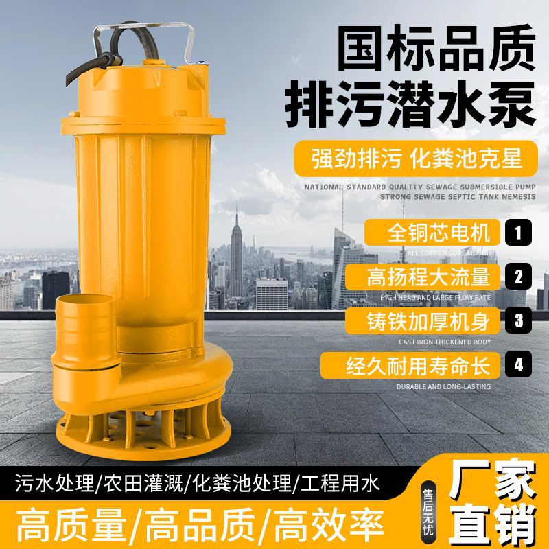 Tanque séptico de limpieza de sedimentos estanque de limpieza de estiércol 220v bomba de lodo doméstica sin bloqueo bomba de alcantarillado de corte