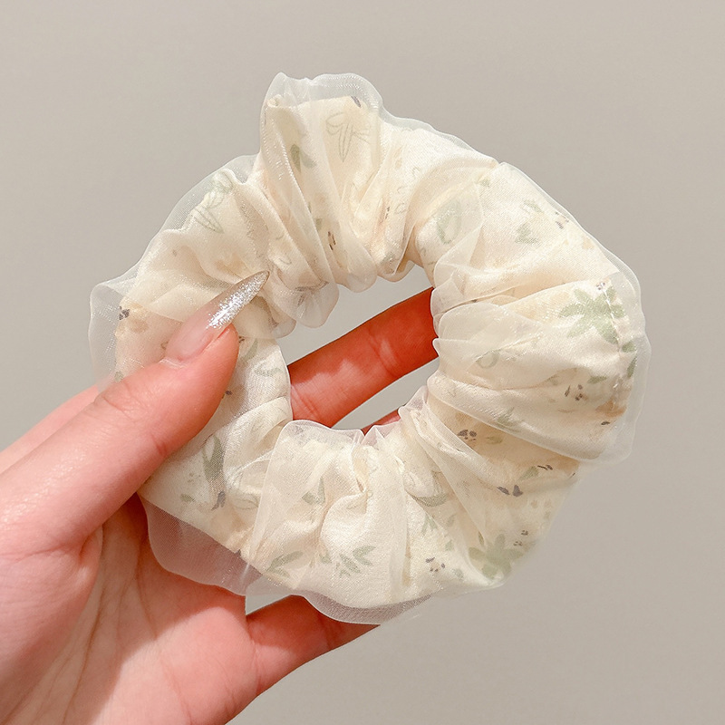 Temperamento floral intestino grueso anillo para el cabello bola femenina cabeza cuerda dulce cola de caballo cuerda para el cabello banda de goma de alta calidad accesorios para el cabello al por mayor