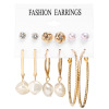 Fracus's Earrings Set Pearl Crystal Stud Earrings