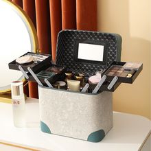 工廠定制化妝品收納盒高級化妝箱防水便攜式專業美妝箱子可貼LOGO