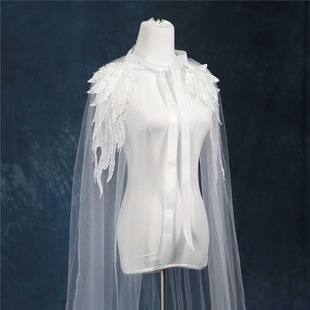 Long Spring and Summer Thin Lace Mesh Halloween Cloak Cosplay Anime Stage Performance Costume Accessories