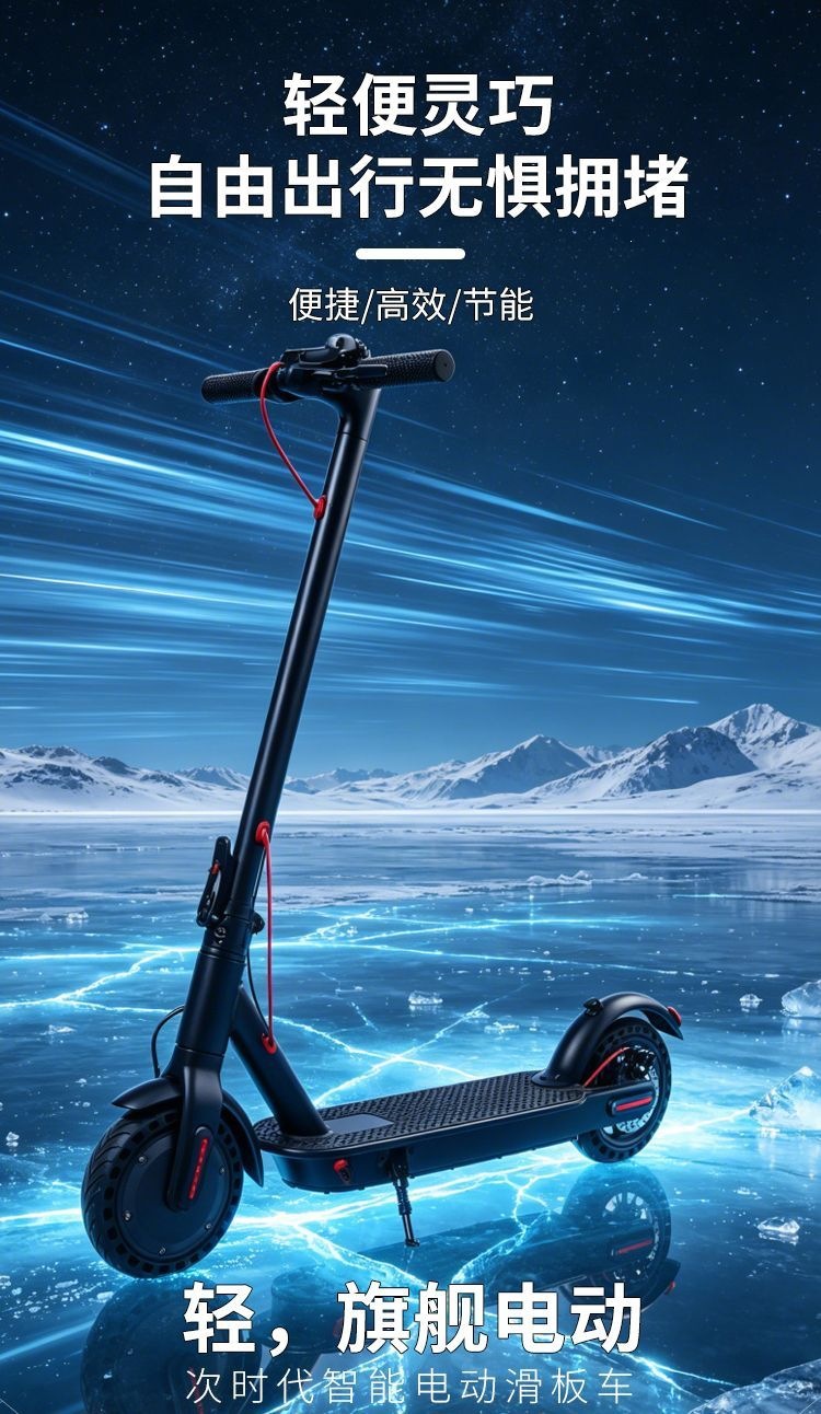New electric scooter for adults, portable and foldable, two-wheeled electric vehicle for commuting to work and for students