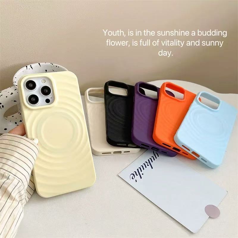 Suitable for Apple 18 Promax All-Inclusive 14 13 Magnetic Sun-Protective Soft Silicone Case 16 Circle Pattern Phone Case Cover Suitable for Apple 18 Promax All-Inclusive 14 13 Magnetic Sun-Protective Soft Silicone Case 16 Circle Pattern Phone Case Cover