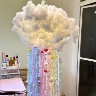 Ins Girly Heart Dreamy Rainbow Cloud Wind Chime Healing Gradient Color DIY Material Package Fairy Bedroom Hanging Decoration
