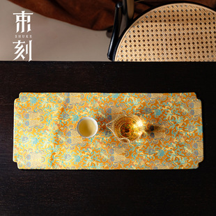 Creative Brocade Embroidered Ginkgo Leaf Tea Mat with High Aesthetic Value, Suitable for Dry Bubble Tea Table Mat and Tablecloth
