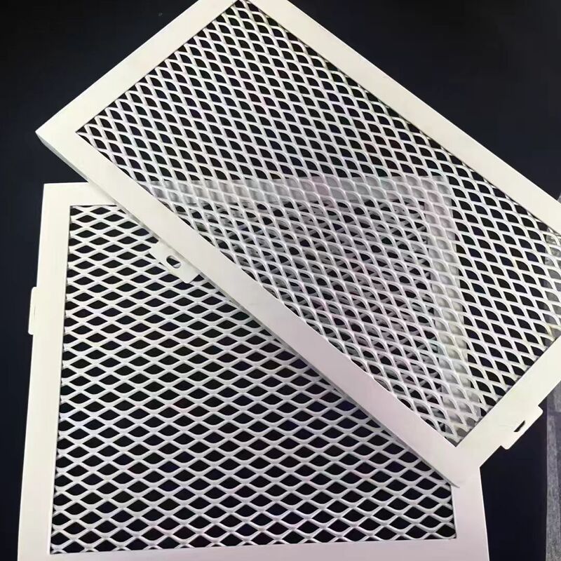 In-Stock Ceiling Diamond Mesh Curtain Wall Stretch Stamped Mesh Powder-Coated Decorative Steel Aluminum Mesh Iron Wire Board Aluminum Single Plate Mesh