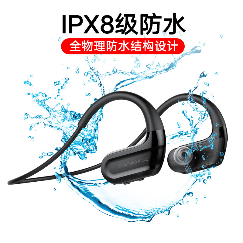 The new 8 waterproof Bone conduction Swimming Lug type motion diving run Bodybuilding Bluetooth headset goods in stock factory