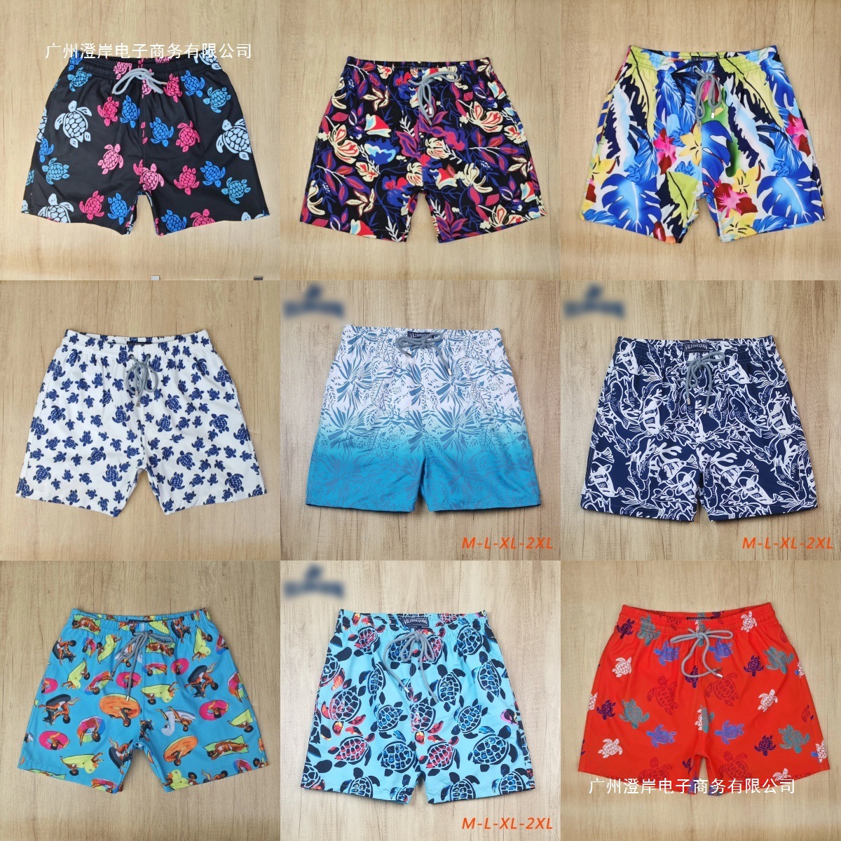 高质量弹力速干欧美风冲浪沙滩裤花裤男居家休闲短裤可一件代发