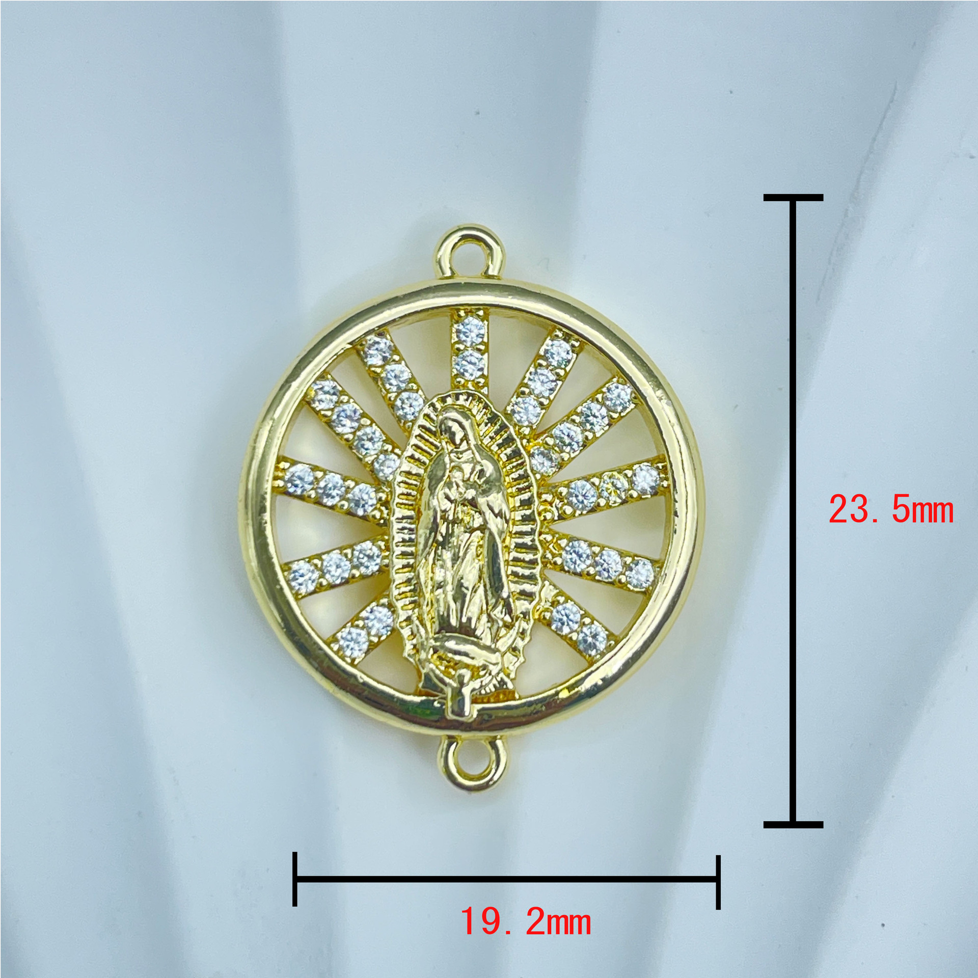 Religion, Simple Style Style 1 Piece 23.2*18mm Copper Zircon Human Geometric Virgin Mary Pendant Connectors Jewelry Accessories