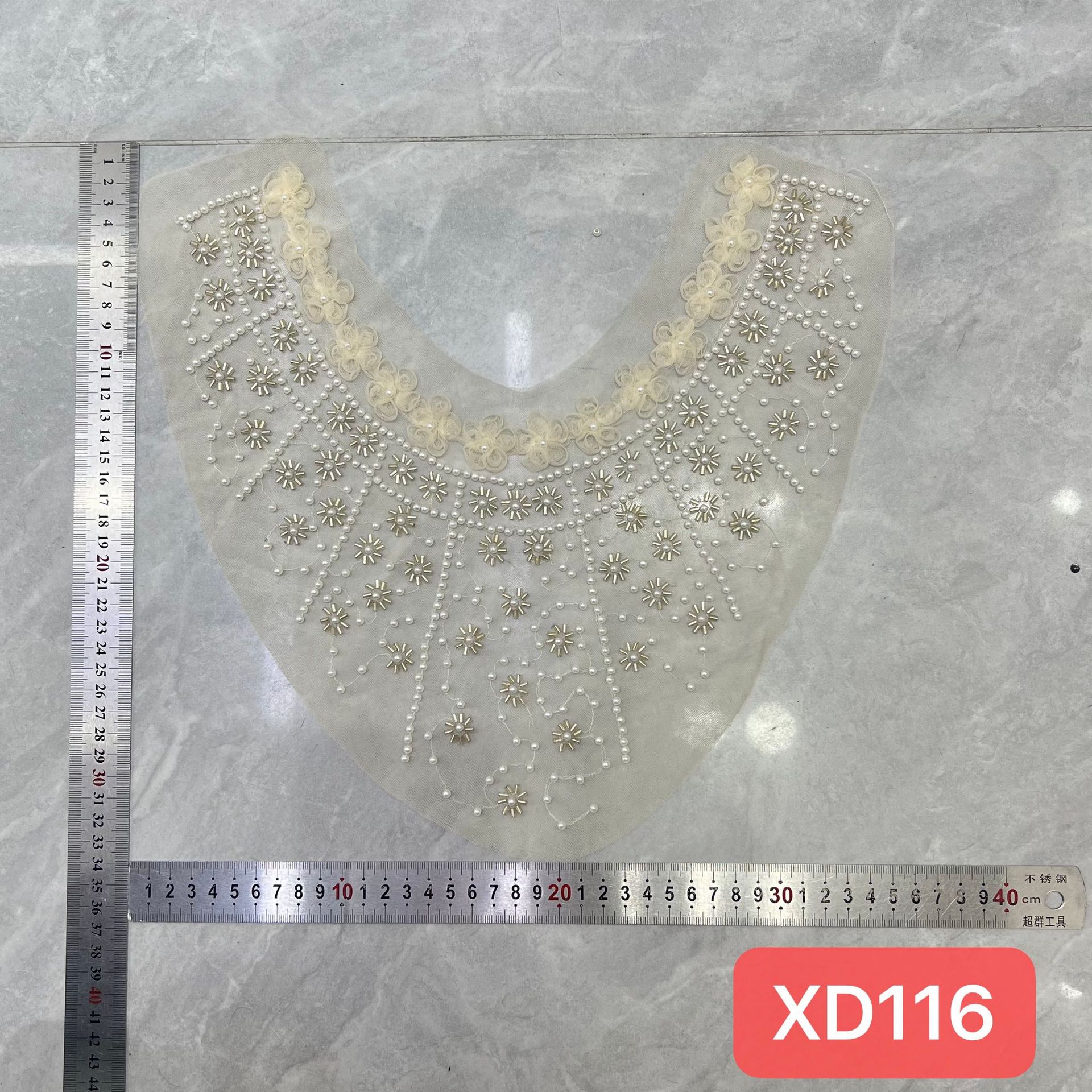 Negro y blanco pesado clavos de cuello accesorios de cuello frontal de encaje de malla damas V-collar vestido vestido image 9