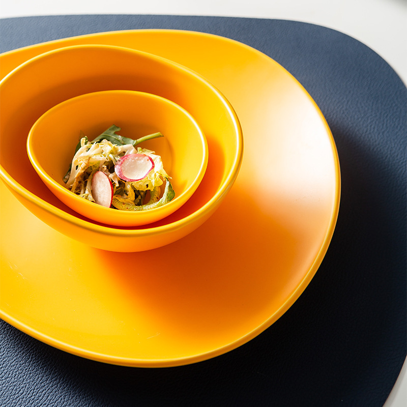 Creative Ceramic Bowls and Plates, Household Soup Bowls, Rice Bowls, High-Quality Salad, Pasta, Steak Plates, Ceramic Bowl Set