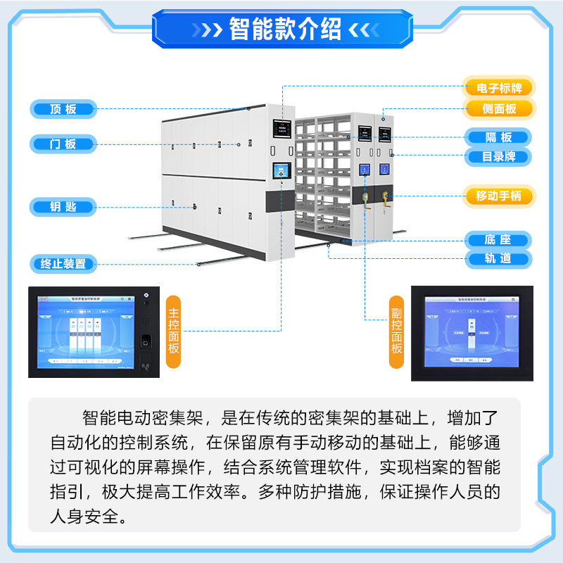 档案室密集柜 拆装搬迁手摇电动智能密集架 有轨道财务凭证文件柜