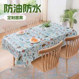 印花PEVA桌布 防水防油免洗台布 亚马逊同款定制餐桌布批发