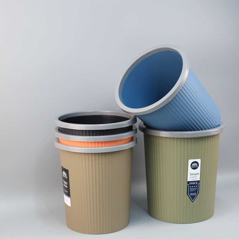 Trash Can Without Lid, Household Large and Small Plastic Press Ring, Kitchen Bathroom Office Cheap Paper Basket Hotel Sanitary Bucket