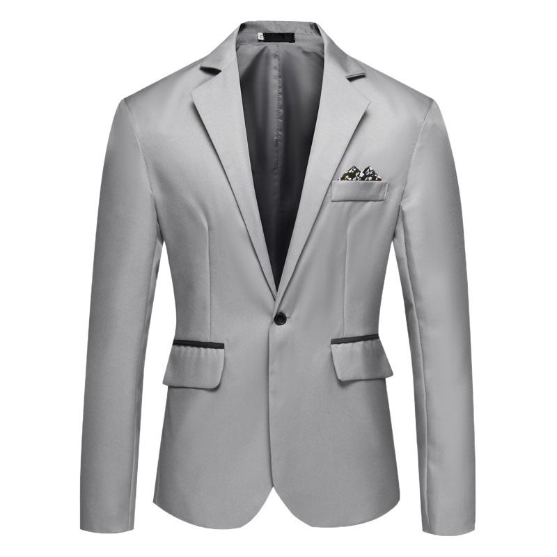 New Foreign Trade Solid Color Blazer, Popular on Aliexpress and Amazon, Men's Single-Button Suit Wholesale