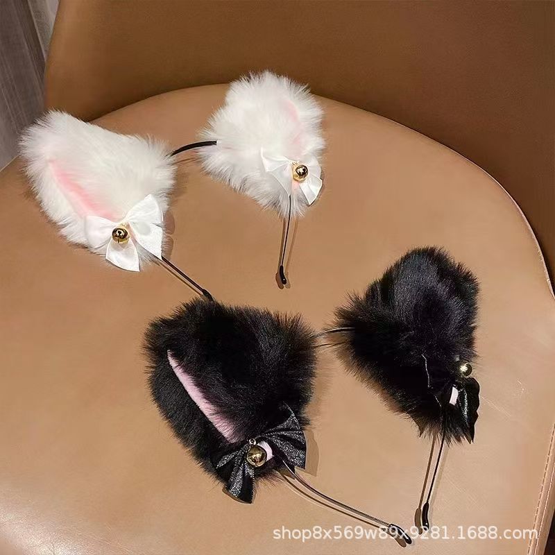 Cat Ear Headband, Cat and Fox Ear Hairpin, Bow Hair Clip, Bell Collar, Cute Nine-Tailed Fox
