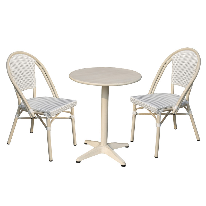 Mesa y silla al aire libre, mesa y silla de comedor, mesa y silla blanca, mesa y silla al aire libre, jardín, patio