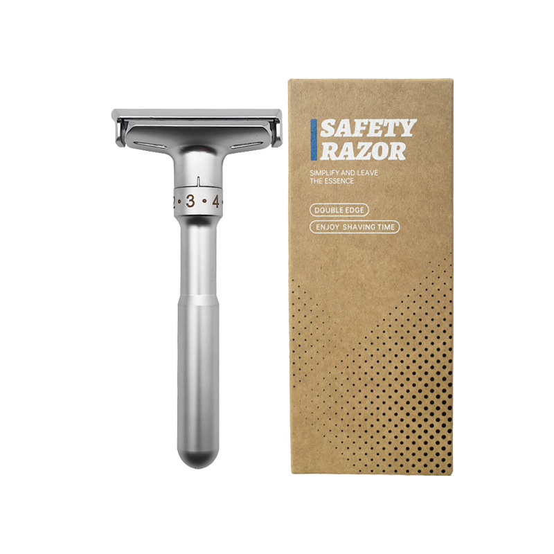 Safety razor razor manual razor men's double-sided razor blade razor blade vintage razor silver