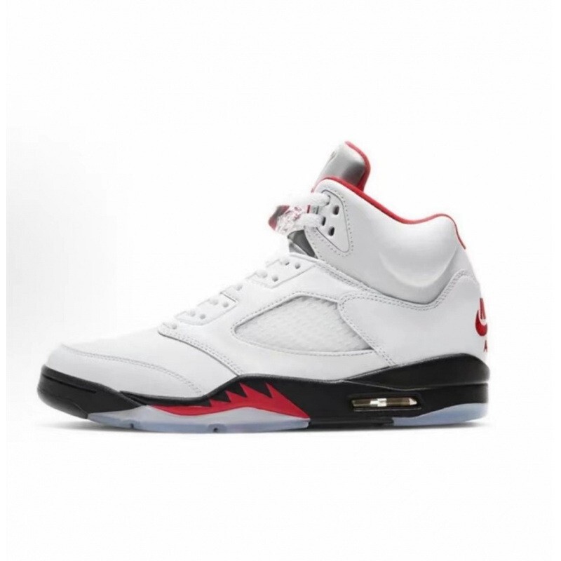 Cross-Border Direct Supply Aj5 High-Top White Cement Ice Blue Casual Versatile Air-Cushioned Basketball Shoes Sneakers Putian Shoes