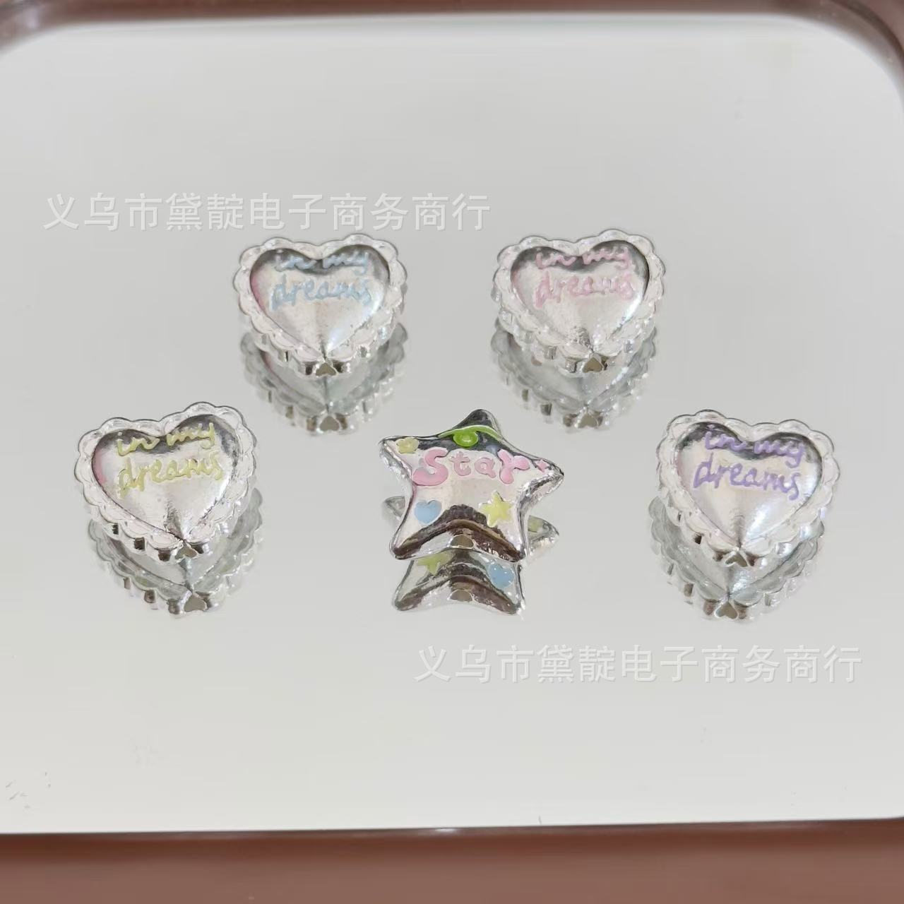 DIY Accessories Lace Love Alloy Star Beaded Bracelet Mobile Phone Chain Bag Pendant Earrings Accessories