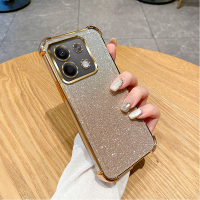 [适用红米note15四角手机壳小米17T闪粉电镀红米A7pro软硅胶保护套]