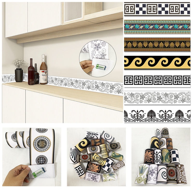 Self-adhesive pvc material waist line wall corner stickers wholesale kitchen bathroom wall skirt Wall waterproof renovation decoration stickers Self-adhesive pvc material waist line wall corner stickers wholesale kitchen bathroom wall skirt Wall waterproof renovation decoration stickers