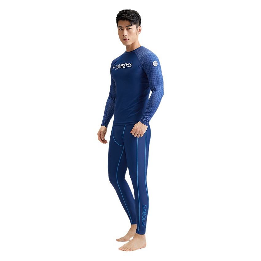 Shark Baolai new men's swimsuit nylon quick-drying breathable chlorine-resistant sunscreen long sleeve split racing surfing swimsuit
