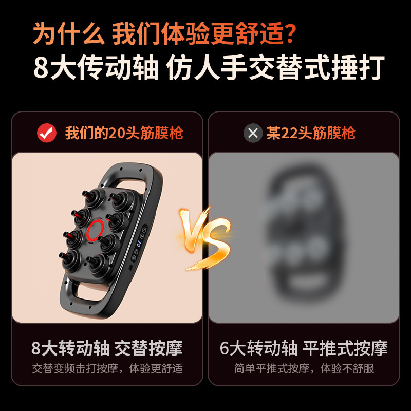 跨境专业级智能二十头筋膜枪家用全身深度放松捶打多功能按摩器|undefined
