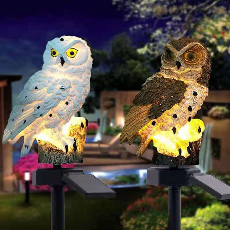 工厂现货太阳能猫头鹰草坪灯 LED动物装饰灯 户外园林 别墅景光灯