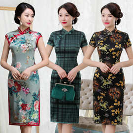 桑蚕丝旗袍断码不计成本厂家直销真丝旗袍连衣裙改良时尚批发中式