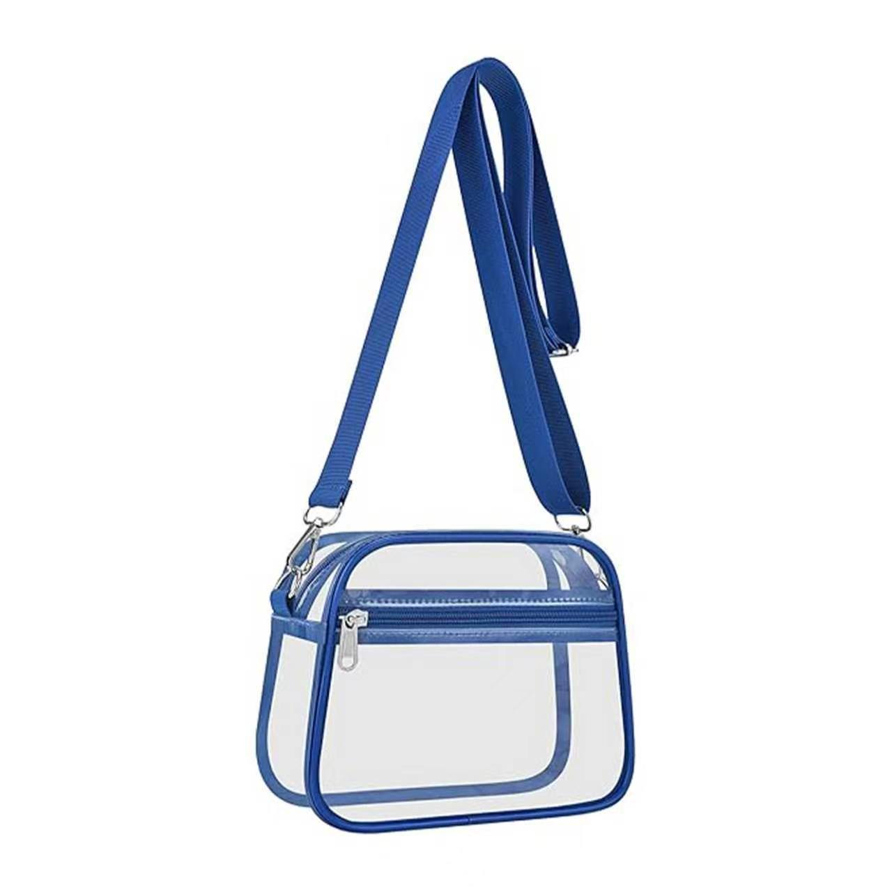 Transparent Pvc Waterproof Crossbody Bag with Front Pocket, Suitable for Concerts and Sporting Events, Fashionable, Versatile, Lightweight, and Large Capacity