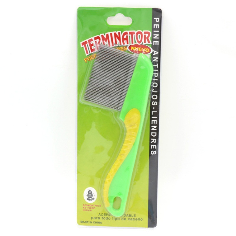 Perro y gato al por mayor con pulgas de acero inoxidable huevos de insectos peines de rejilla de mascotas peines de piojos peines de nudos abiertos peines de hipocabalos de belleza