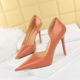 1363-3 sexy nightclub show thin high-heeled shoes high restoring ancient ways with shallow pointed mouth side hollow out shoes