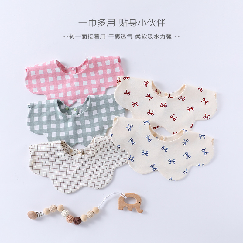 Baby Cotton Type A Slippery Towel Double-sided Petals Newborn Bib Baby Slippery Milk Spitting Towel Baby Bib