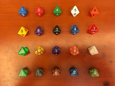 8面压克力彩色骰子,常用于桌面游戏，收藏礼品赠品D8龙与地下城道|ms