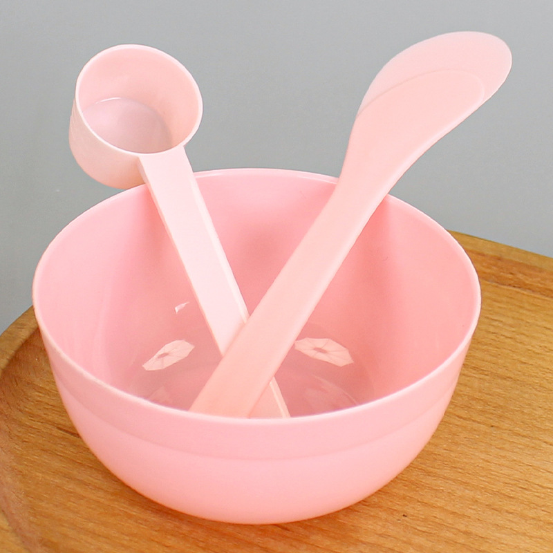 Bulk: 3 pieces of rose pink (10ml flat spoon + small bowl + small stick)