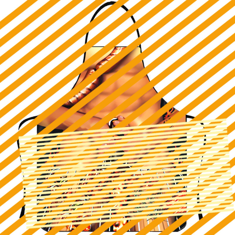 Personalidad divertida delantal creativo músculo delantal masculino bikini serie de dibujos animados pareja delantal entrega de una pieza