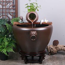 景德镇陶瓷金鱼缸阳台办公室客厅流水摆件水缸过滤庭院大缸养鱼盆