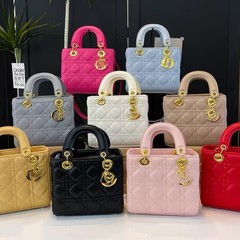 跨境包包女2025新款小众时尚金扣戴妃包网红秋冬手提菱格水桶包