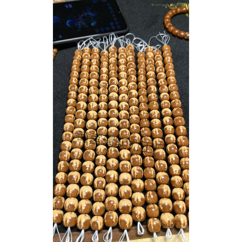 紫金鼠半山半水精工半实心油核手串文玩佛珠厂家直销