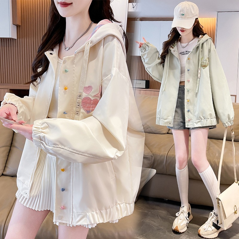 Color-blocked plaid baseball jacket for women, spring and autumn, preppy style jacket, 2025 new style for junior and senior high school students and older children.