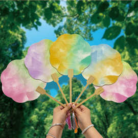 国风半生熟宣纸文创团扇手工diy绘画书法创作晕染古风颜值手持扇