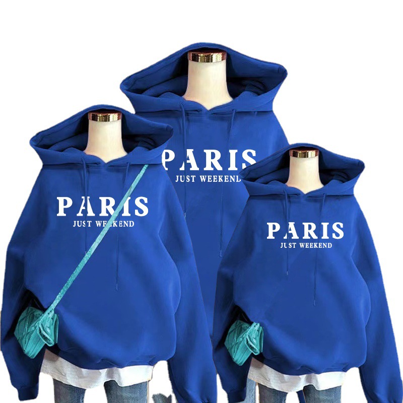 Padres e hijos usan un suéter de otoño de tres bocas 2023 nueva moda madre-hijo madre-hija Otoño e invierno abrigo de manga larga con forro polar estilo occidental