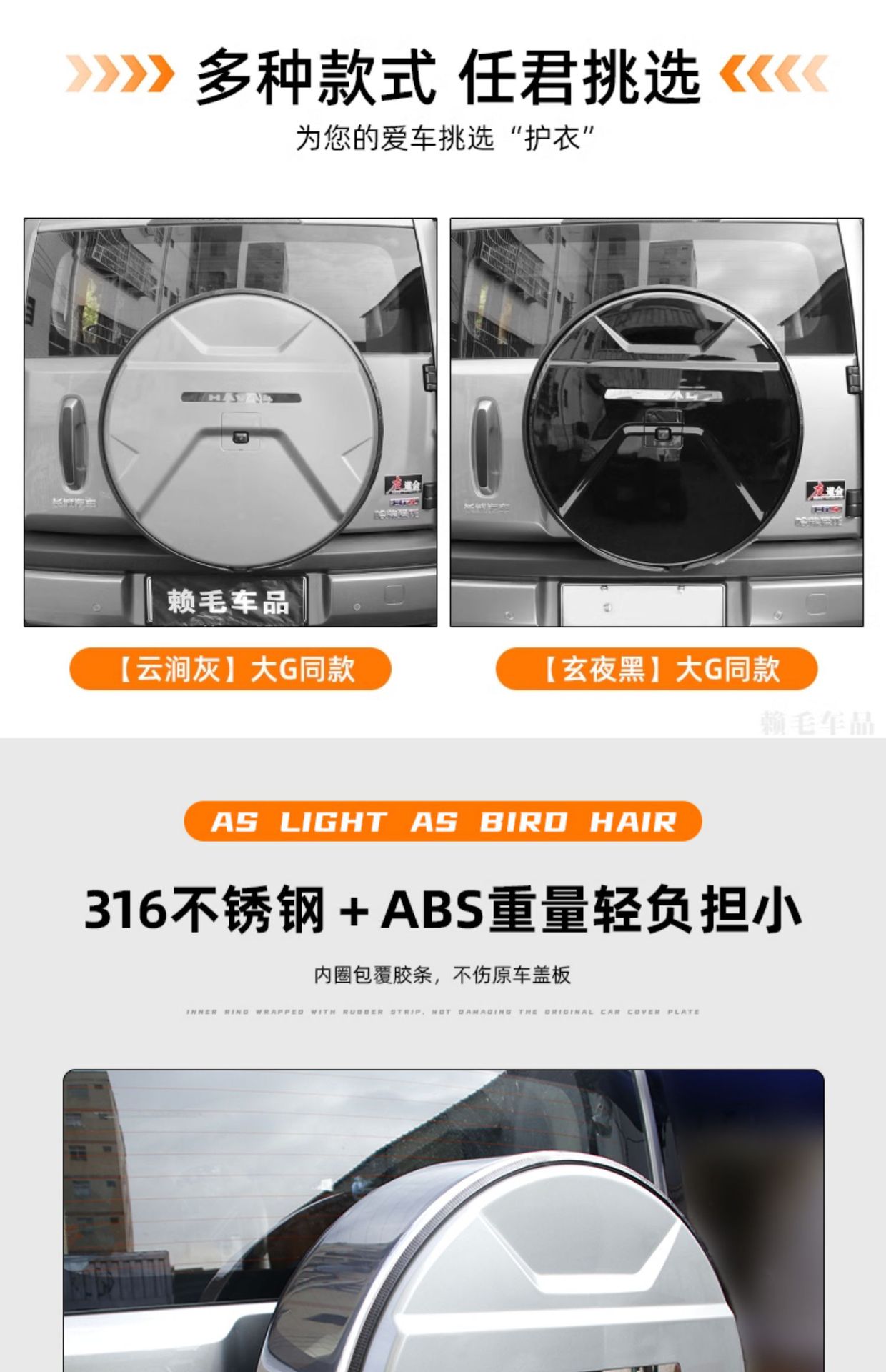 Haval Raptors spare tire cover special tire cover modification rear tire shell exterior decoration tire cover off-road vehicle decoration supplies