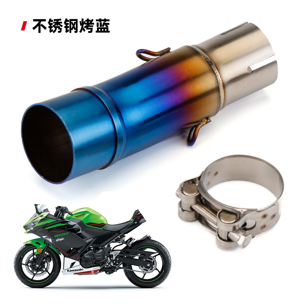 Suitable for Kawasaki Ninja 400 Ninja400 Modified Mid-Section Exhaust Pipe Z400 Titanium Alloy Mid-Section