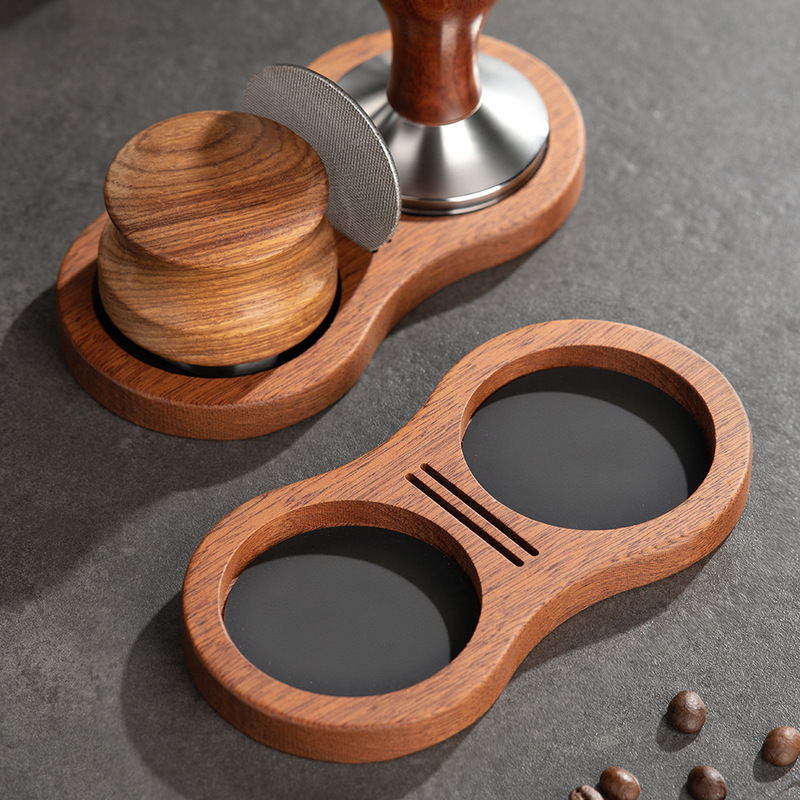 Coffee Press Mat, Powder Distributor, Water Distribution Net, Storage Pad, Tamper Tray, Walnut Wood Tamper, Stand Set, Tools