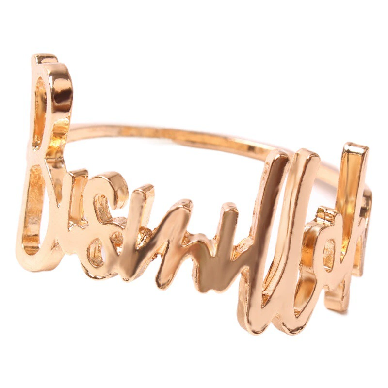 Трансграничный сплав полированный Золотая буква кольцо для салфеток арабское кольцо для салфеток рот ткань кольцо Пряжка для салфеток оптом